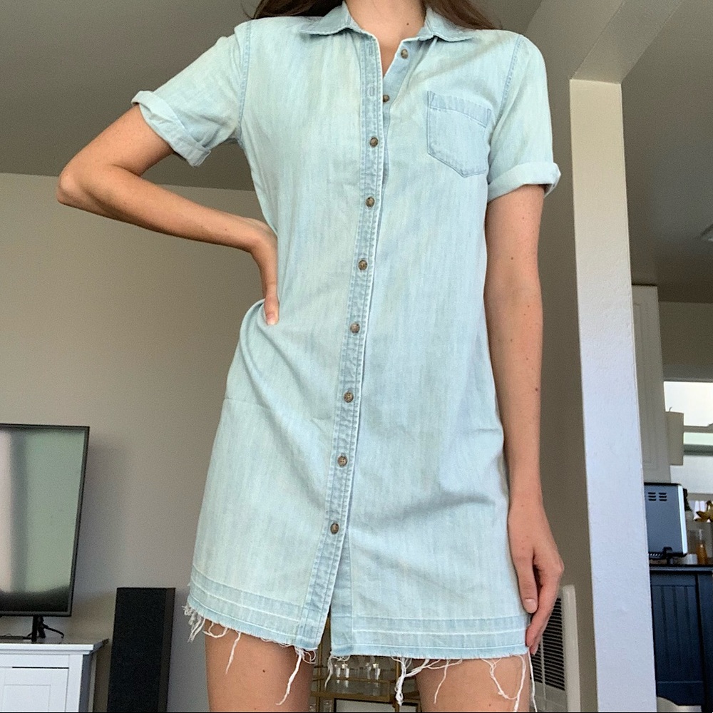 AG Jeans Distressed Denim Dress - M